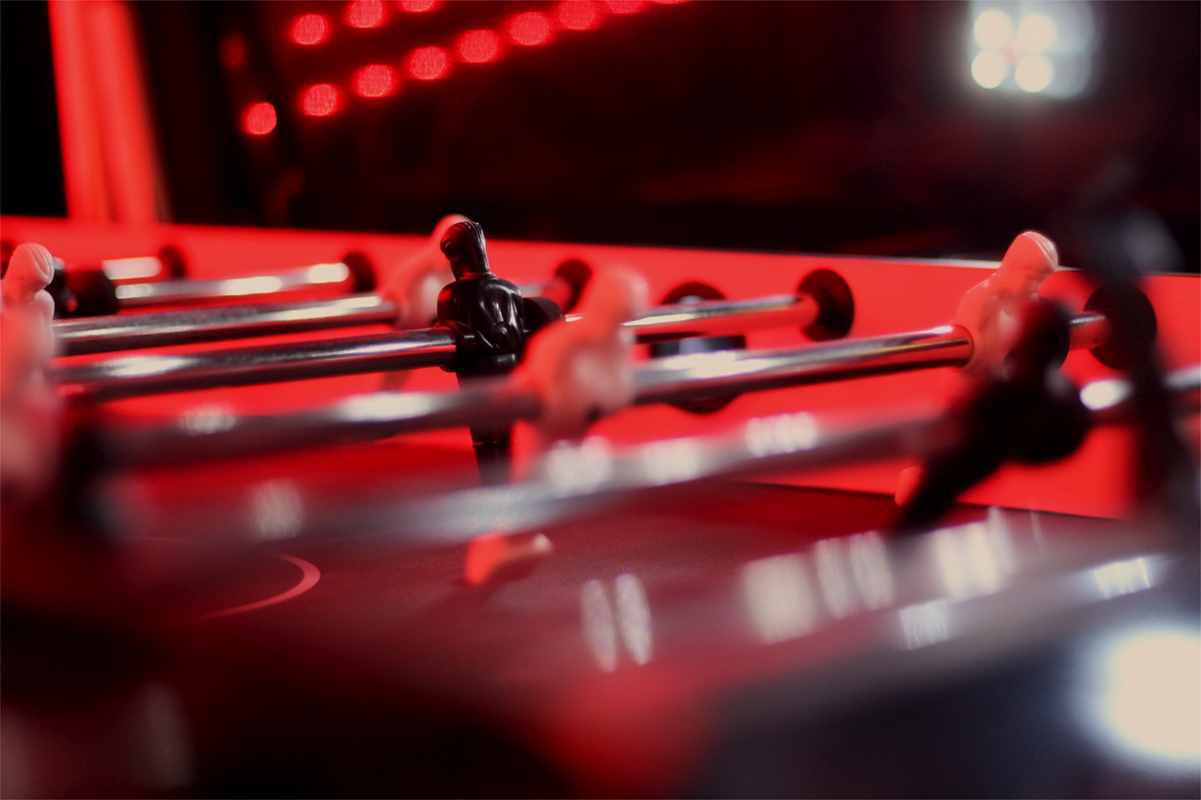 Red foosball table